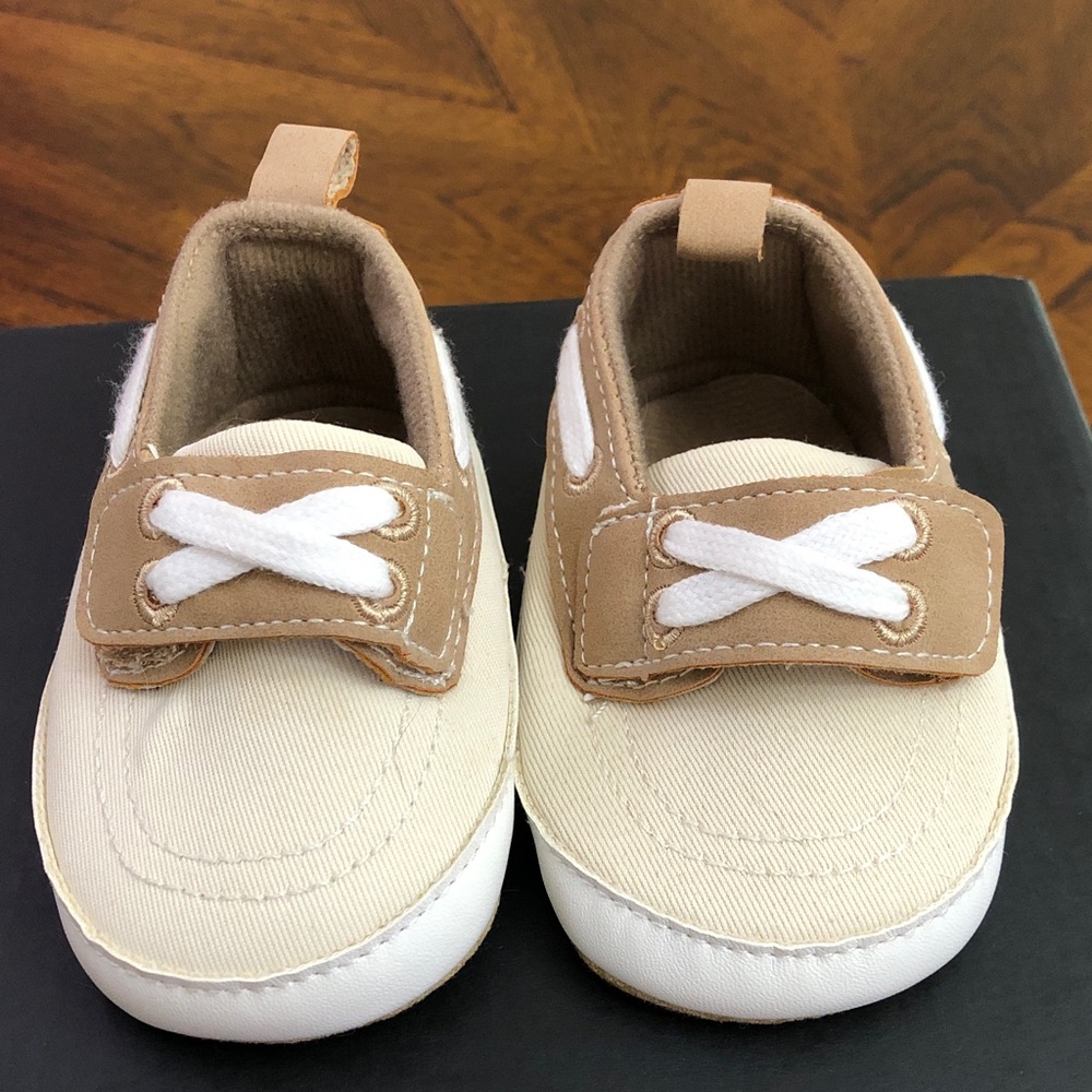 Toddler Canvas Slip-On Shoes in Beige and Tan
